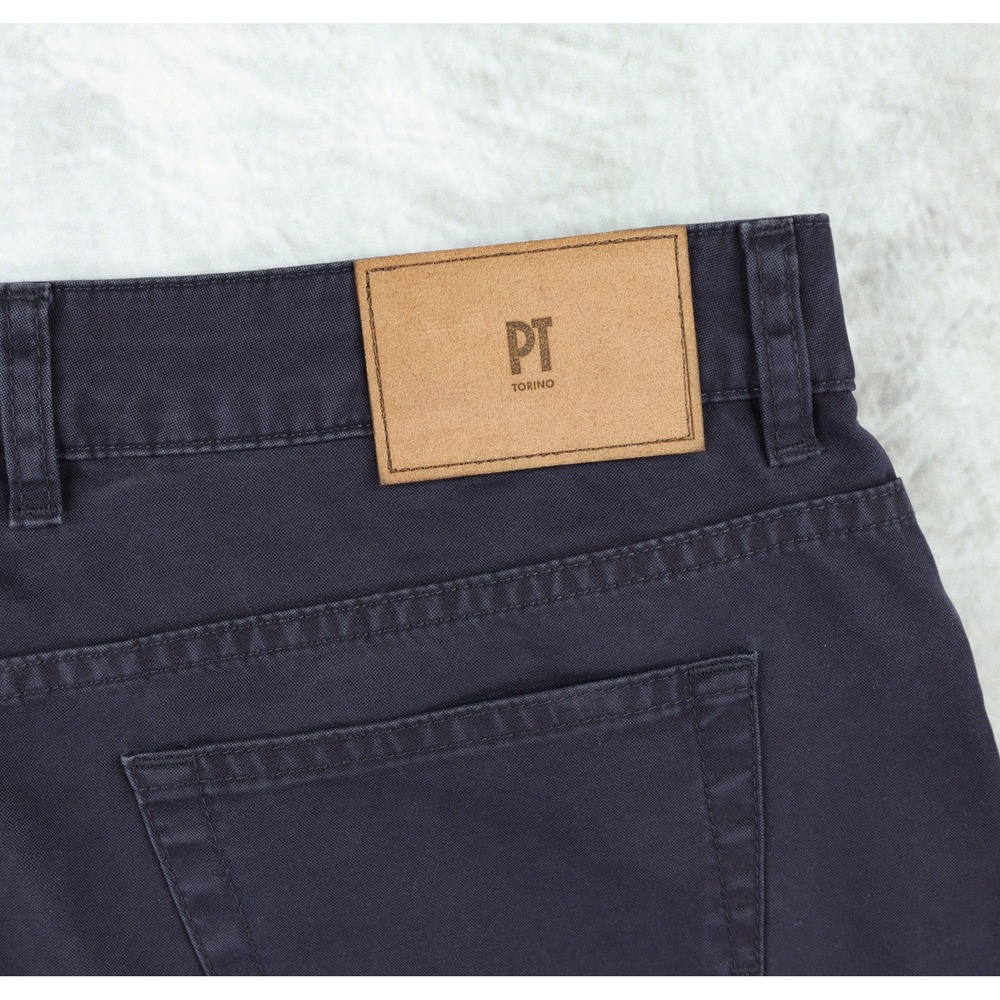 PT Torino Jazz Pants Men 37x36 Navy Blue Stretch Slim Fit 5 Pocket Luxury Italy - Picture 5 of 15